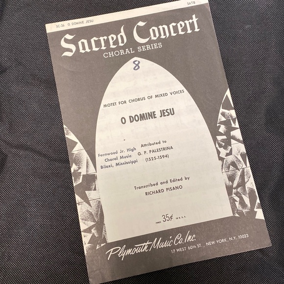Vintage Sacred Concert Choral Series “O Domine Jesu” music sheet - Picture 1 of 3